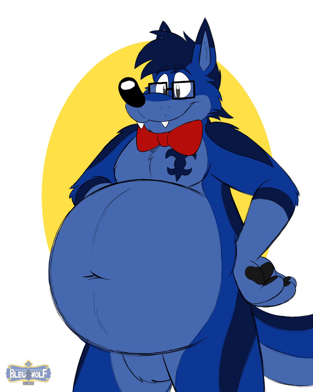 Fat Nerdy Wolf By Bleuxwolf Fur Affinity Dot Net.
