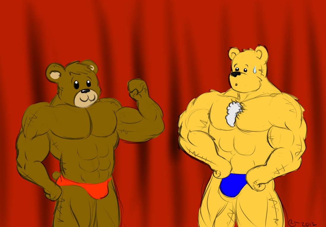 Buff Teddy Bears by caseyljones -- Fur muscle teddy bear. iphone Xs. 