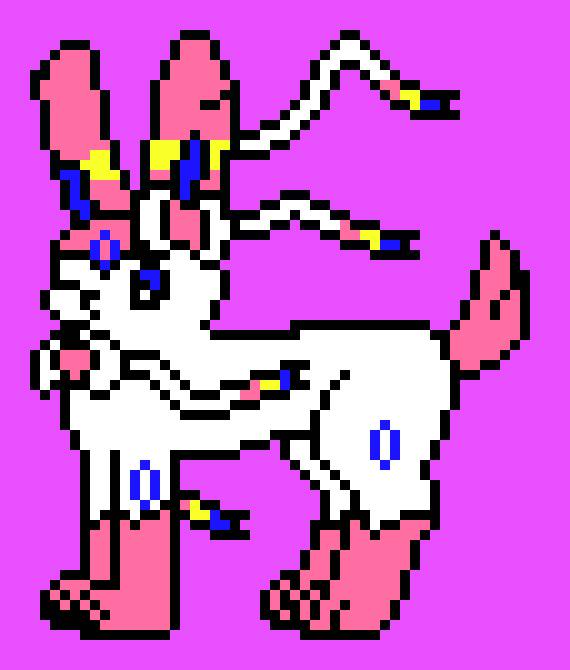 Gleam The Sylveonumbreon Fusion Pixel Art Old By