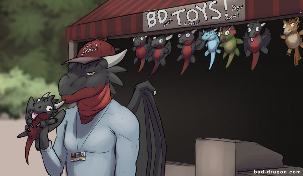 BD Art: Duke at the Plush Booth by bad dragon duke plush. 
