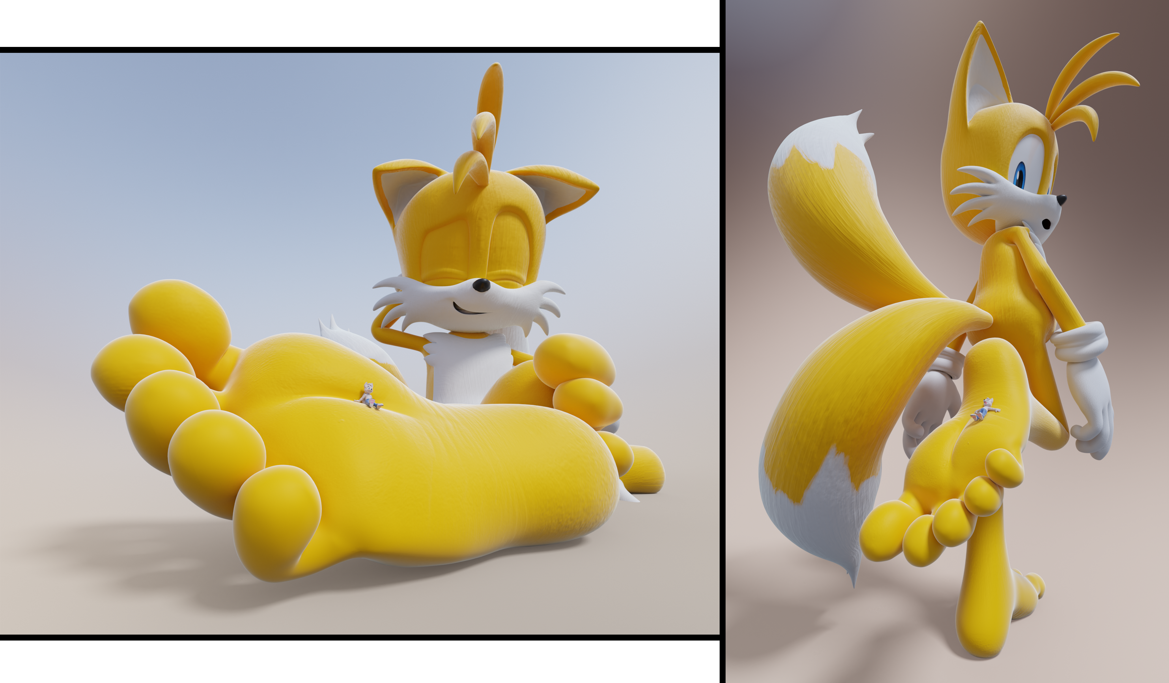 [3D] Tails the giant by FeetyMcFoot on DeviantArt