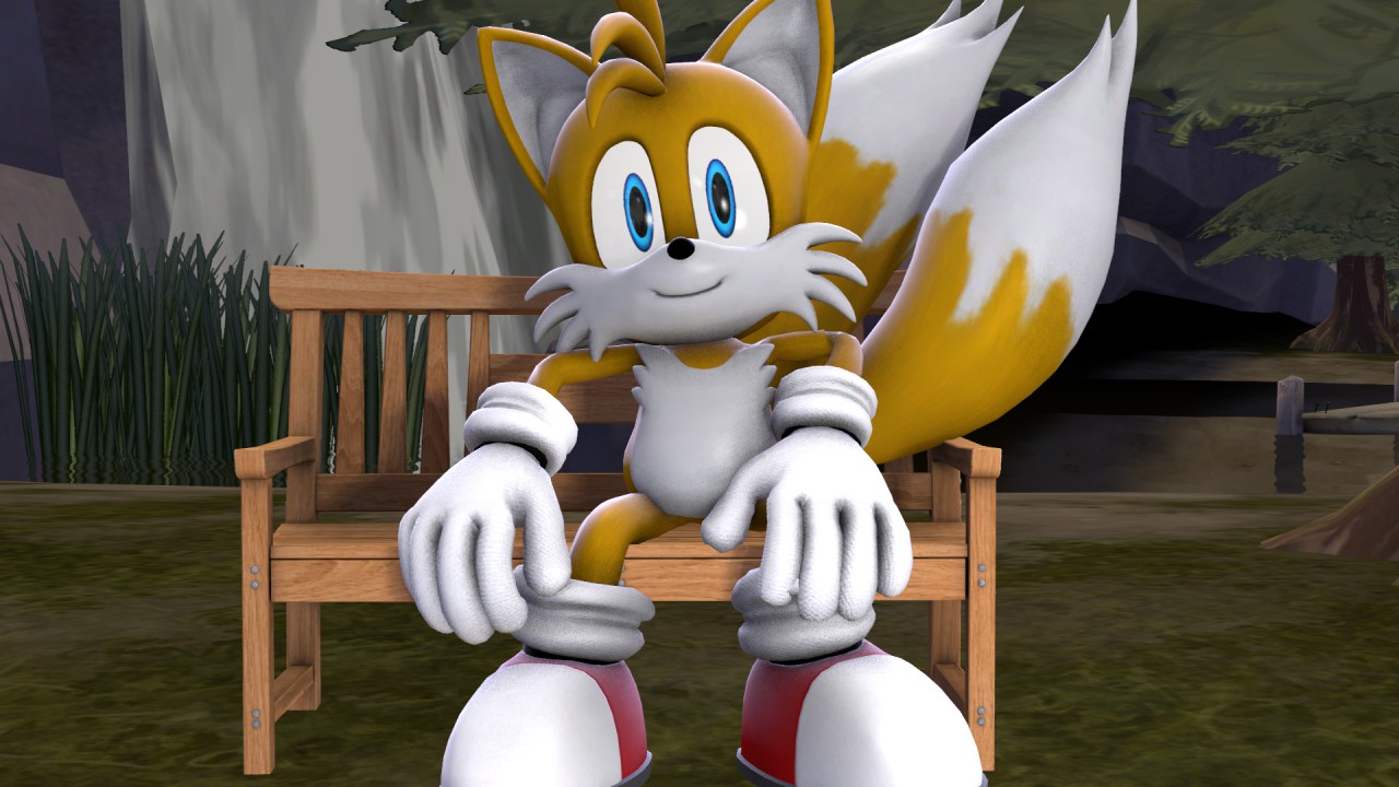 Tails Sitting On A Bench By Garbage Chan Fur Affinity Dot Net.