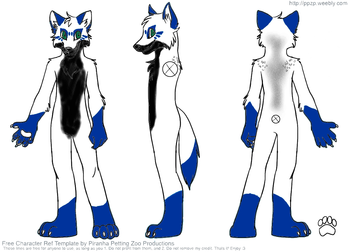 most recent drawing of my fursona its the only one that has the markings on...