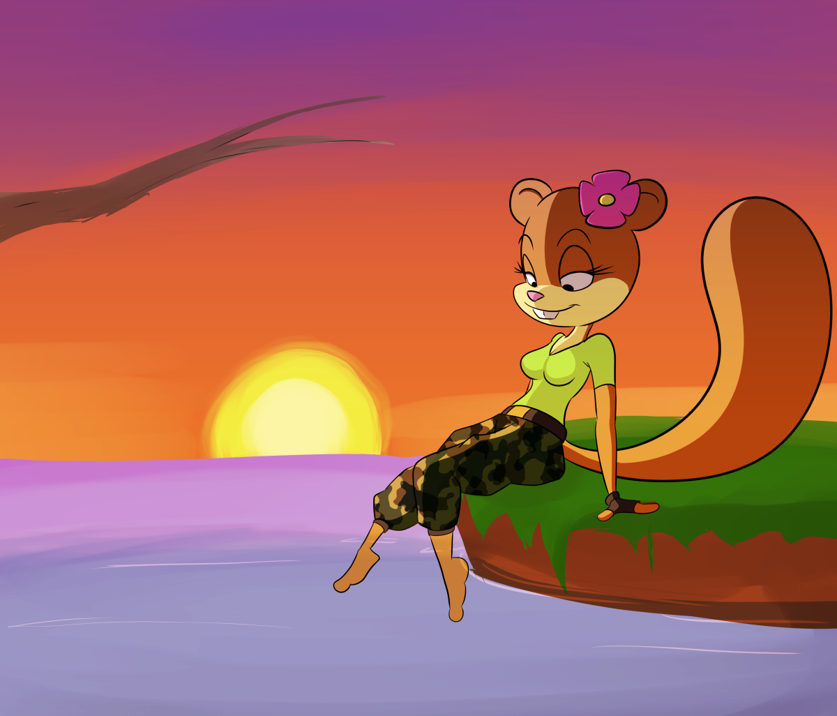 Sandy Cheeks In The Sun By Monkeycheese Fur Affinity Dot Net.