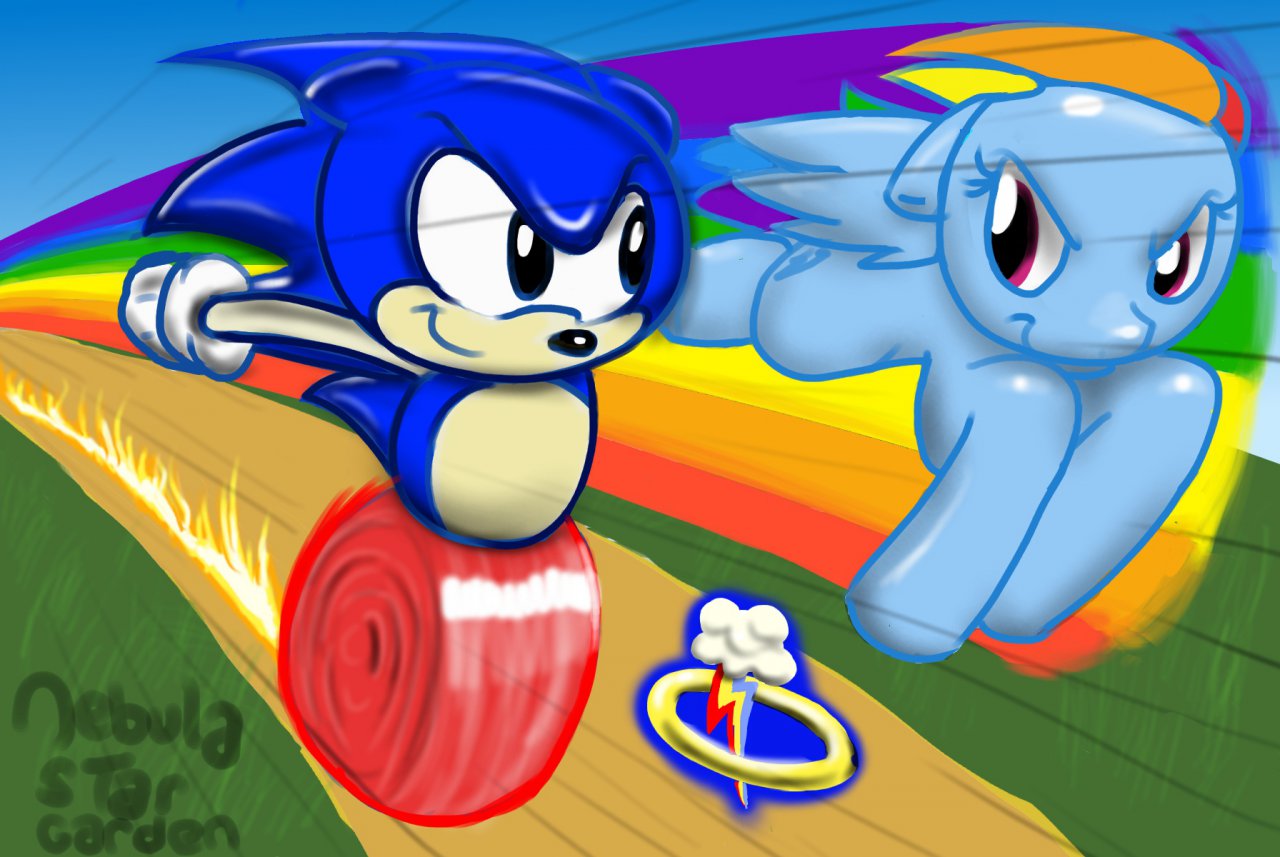 Sonic The Hedgehog Vs Rainbow Dash By Nebula Stargarden Fur