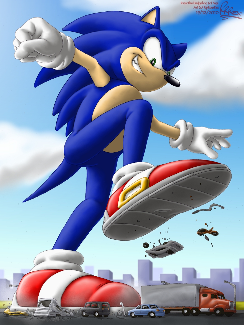 Giant Sonic The Hedgehog Feet All in one Photos.