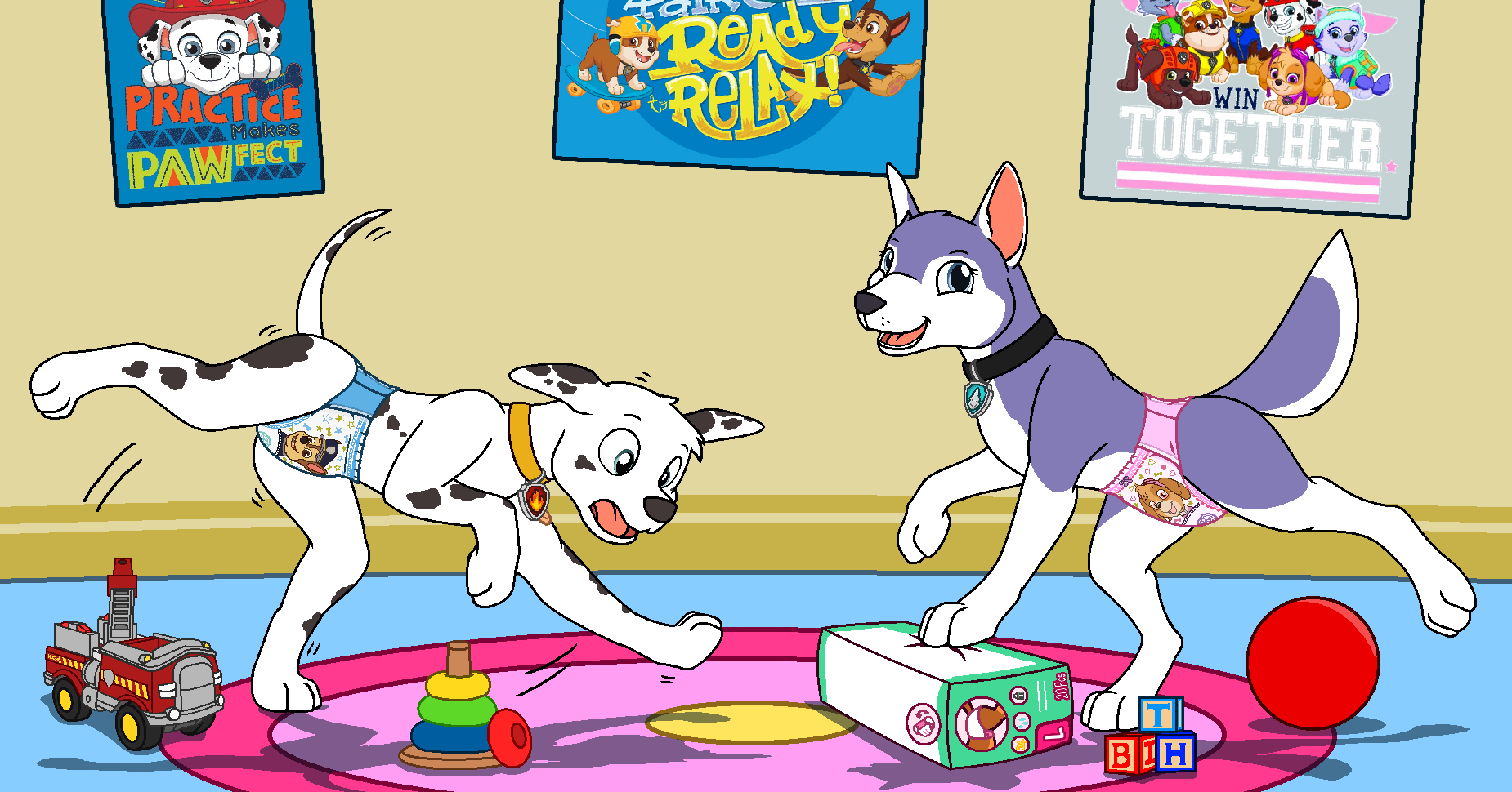Paw Patrol Pups In Diapers